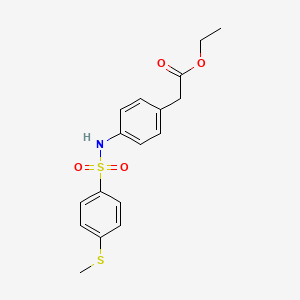 molecular formula C17H19NO4S2 B3663000 ethyl [4-({[4-(methylthio)phenyl]sulfonyl}amino)phenyl]acetate 