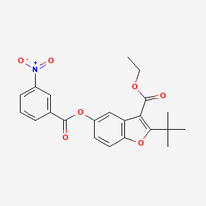 molecular formula C22H21NO7 B3663008 ethyl 2-tert-butyl-5-[(3-nitrobenzoyl)oxy]-1-benzofuran-3-carboxylate 