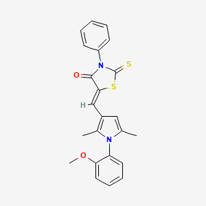 5-{[1-(2-methoxyphenyl)-2,5-dimethyl-1H-pyrrol-3-yl]methylene}-3-phenyl-2-thioxo-1,3-thiazolidin-4-one