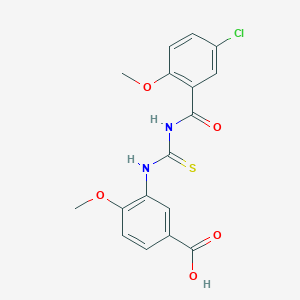 molecular formula C17H15ClN2O5S B3663032 3-({[(5-chloro-2-methoxybenzoyl)amino]carbonothioyl}amino)-4-methoxybenzoic acid 