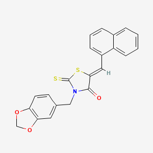 3-(1,3-benzodioxol-5-ylmethyl)-5-(1-naphthylmethylene)-2-thioxo-1,3-thiazolidin-4-one