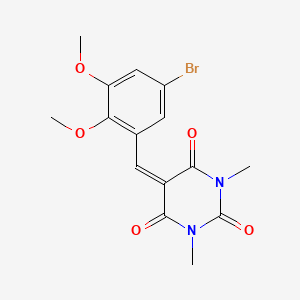 molecular formula C15H15BrN2O5 B3663050 5-(5-bromo-2,3-dimethoxybenzylidene)-1,3-dimethyl-2,4,6(1H,3H,5H)-pyrimidinetrione 