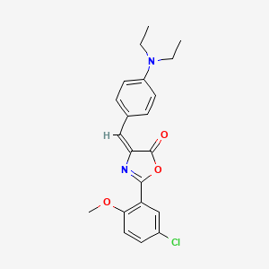 molecular formula C21H21ClN2O3 B3663057 (4E)-2-(5-chloro-2-methoxyphenyl)-4-[[4-(diethylamino)phenyl]methylidene]-1,3-oxazol-5-one 