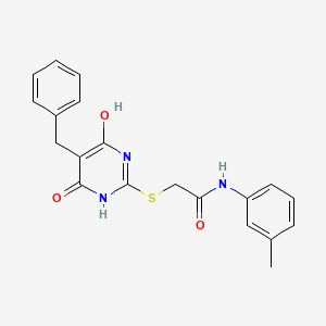 molecular formula C20H19N3O3S B3663066 2-[(5-benzyl-4-hydroxy-6-oxo-1,6-dihydropyrimidin-2-yl)sulfanyl]-N-(3-methylphenyl)acetamide 