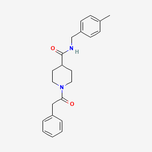 molecular formula C22H26N2O2 B3663081 N-[(4-methylphenyl)methyl]-1-(2-phenylacetyl)piperidine-4-carboxamide 