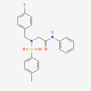 molecular formula C22H21FN2O3S B3663129 N~2~-(4-fluorobenzyl)-N~2~-[(4-methylphenyl)sulfonyl]-N~1~-phenylglycinamide 