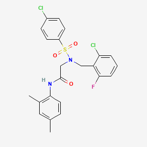 molecular formula C23H21Cl2FN2O3S B3663148 N~2~-(2-chloro-6-fluorobenzyl)-N~2~-[(4-chlorophenyl)sulfonyl]-N-(2,4-dimethylphenyl)glycinamide 