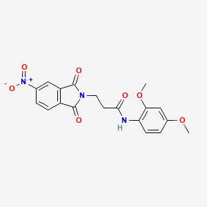 molecular formula C19H17N3O7 B3663187 N-(2,4-dimethoxyphenyl)-3-(5-nitro-1,3-dioxo-1,3-dihydro-2H-isoindol-2-yl)propanamide 