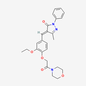 (4E)-4-[[3-ethoxy-4-(2-morpholin-4-yl-2-oxoethoxy)phenyl]methylidene]-5-methyl-2-phenylpyrazol-3-one