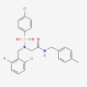 molecular formula C23H21Cl2FN2O3S B3663220 N~2~-(2-chloro-6-fluorobenzyl)-N~2~-[(4-chlorophenyl)sulfonyl]-N-(4-methylbenzyl)glycinamide 