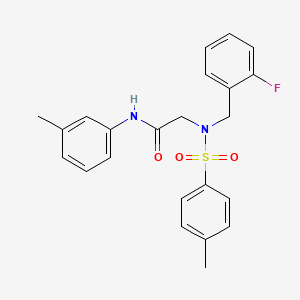 molecular formula C23H23FN2O3S B3663266 N~2~-(2-fluorobenzyl)-N-(3-methylphenyl)-N~2~-[(4-methylphenyl)sulfonyl]glycinamide 