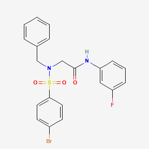 molecular formula C21H18BrFN2O3S B3663275 N~2~-benzyl-N~2~-[(4-bromophenyl)sulfonyl]-N-(3-fluorophenyl)glycinamide 