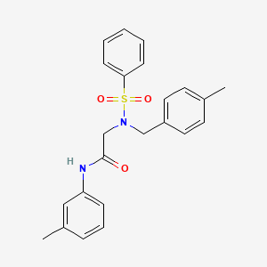 molecular formula C23H24N2O3S B3663278 N~2~-(4-methylbenzyl)-N~1~-(3-methylphenyl)-N~2~-(phenylsulfonyl)glycinamide 