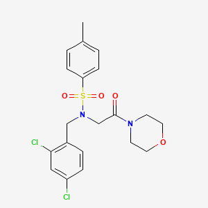 molecular formula C20H22Cl2N2O4S B3663284 N-[(2,4-dichlorophenyl)methyl]-4-methyl-N-(2-morpholin-4-yl-2-oxoethyl)benzenesulfonamide 