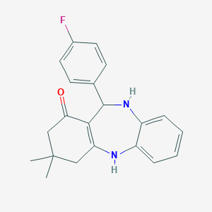 molecular formula C21H21FN2O B366329 11-(4-fluorophenyl)-3,3-dimethyl-2,3,4,5,10,11-hexahydro-1H-dibenzo[b,e][1,4]diazepin-1-one CAS No. 330958-01-5