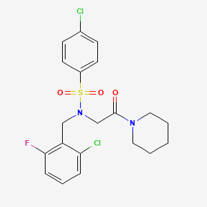 molecular formula C20H21Cl2FN2O3S B3663297 4-chloro-N-(2-chloro-6-fluorobenzyl)-N-[2-oxo-2-(piperidin-1-yl)ethyl]benzenesulfonamide 