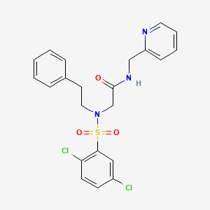 molecular formula C22H21Cl2N3O3S B3663303 N~2~-[(2,5-dichlorophenyl)sulfonyl]-N~2~-(2-phenylethyl)-N~1~-(2-pyridinylmethyl)glycinamide 