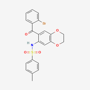 molecular formula C22H18BrNO5S B3663322 N-[7-(2-bromobenzoyl)-2,3-dihydro-1,4-benzodioxin-6-yl]-4-methylbenzenesulfonamide 