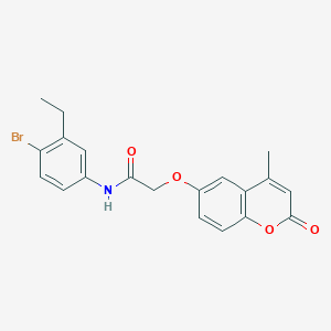 molecular formula C20H18BrNO4 B3663326 N-(4-bromo-3-ethylphenyl)-2-[(4-methyl-2-oxo-2H-chromen-6-yl)oxy]acetamide 