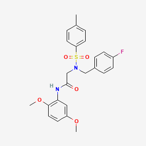 molecular formula C24H25FN2O5S B3663337 N-(2,5-dimethoxyphenyl)-N~2~-(4-fluorobenzyl)-N~2~-[(4-methylphenyl)sulfonyl]glycinamide 