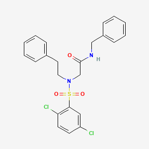 molecular formula C23H22Cl2N2O3S B3663342 N~1~-benzyl-N~2~-[(2,5-dichlorophenyl)sulfonyl]-N~2~-(2-phenylethyl)glycinamide 