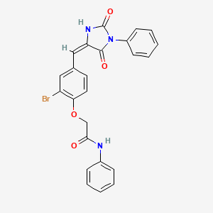 2-{2-bromo-4-[(E)-(2,5-dioxo-1-phenylimidazolidin-4-ylidene)methyl]phenoxy}-N-phenylacetamide