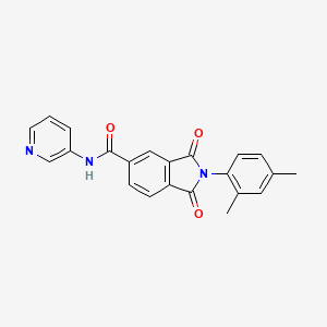 molecular formula C22H17N3O3 B3663378 2-(2,4-dimethylphenyl)-1,3-dioxo-N-3-pyridinyl-5-isoindolinecarboxamide 