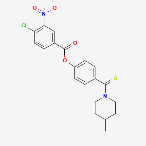 molecular formula C20H19ClN2O4S B3663399 [4-(4-Methylpiperidine-1-carbothioyl)phenyl] 4-chloro-3-nitrobenzoate 