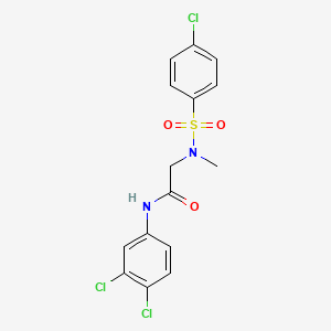 molecular formula C15H13Cl3N2O3S B3663427 N~2~-[(4-chlorophenyl)sulfonyl]-N-(3,4-dichlorophenyl)-N~2~-methylglycinamide 