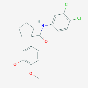 molecular formula C20H21Cl2NO3 B3663479 N-(3,4-dichlorophenyl)-1-(3,4-dimethoxyphenyl)cyclopentane-1-carboxamide 