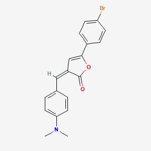 molecular formula C19H16BrNO2 B3663517 (3Z)-5-(4-bromophenyl)-3-[[4-(dimethylamino)phenyl]methylidene]furan-2-one 