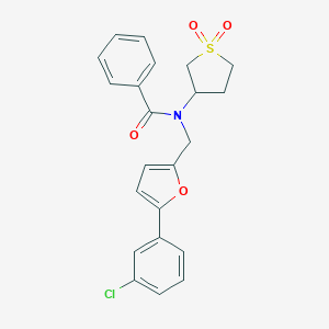 molecular formula C22H20ClNO4S B366352 N-{[5-(3-chlorophenyl)furan-2-yl]methyl}-N-(1,1-dioxidotetrahydrothiophen-3-yl)benzamide CAS No. 898491-09-3