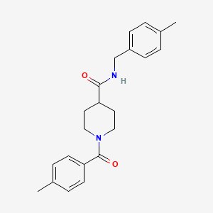 molecular formula C22H26N2O2 B3663525 N-(4-methylbenzyl)-1-[(4-methylphenyl)carbonyl]piperidine-4-carboxamide 