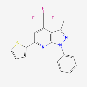 molecular formula C18H12F3N3S B3663537 3-methyl-1-phenyl-6-(thiophen-2-yl)-4-(trifluoromethyl)-1H-pyrazolo[3,4-b]pyridine CAS No. 633315-37-4