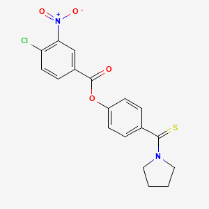 molecular formula C18H15ClN2O4S B3663555 4-(Pyrrolidin-1-ylcarbonothioyl)phenyl 4-chloro-3-nitrobenzoate 