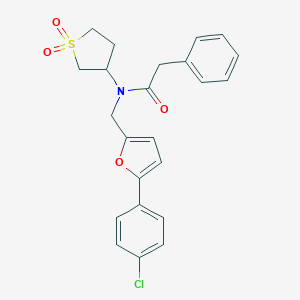 molecular formula C23H22ClNO4S B366360 N-{[5-(4-chlorophenyl)furan-2-yl]methyl}-N-(1,1-dioxidotetrahydrothiophen-3-yl)-2-phenylacetamide CAS No. 879564-99-5