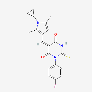 5-[(1-cyclopropyl-2,5-dimethyl-1H-pyrrol-3-yl)methylene]-1-(4-fluorophenyl)-2-thioxodihydro-4,6(1H,5H)-pyrimidinedione