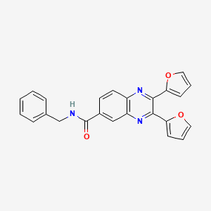 molecular formula C24H17N3O3 B3663621 N-benzyl-2,3-di-2-furyl-6-quinoxalinecarboxamide 