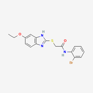 molecular formula C17H16BrN3O2S B3663627 N-(2-bromophenyl)-2-[(5-ethoxy-1H-benzimidazol-2-yl)thio]acetamide 