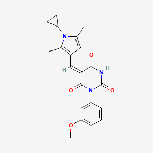 5-[(1-cyclopropyl-2,5-dimethyl-1H-pyrrol-3-yl)methylene]-1-(3-methoxyphenyl)-2,4,6(1H,3H,5H)-pyrimidinetrione