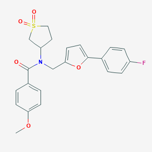 molecular formula C23H22FNO5S B366364 N-(1,1-dioxidotetrahydrothiophen-3-yl)-N-{[5-(4-fluorophenyl)furan-2-yl]methyl}-4-methoxybenzamide CAS No. 879570-33-9