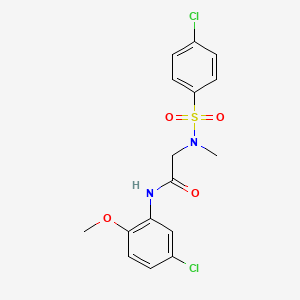 molecular formula C16H16Cl2N2O4S B3663673 N-(5-chloro-2-methoxyphenyl)-N~2~-[(4-chlorophenyl)sulfonyl]-N~2~-methylglycinamide 