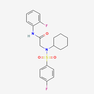 2-[cyclohexyl-(4-fluorophenyl)sulfonylamino]-N-(2-fluorophenyl)acetamide