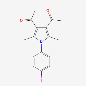 molecular formula C16H16INO2 B3663709 1-[4-acetyl-1-(4-iodophenyl)-2,5-dimethylpyrrol-3-yl]ethanone 