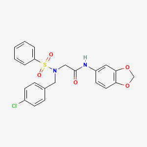 N-1,3-benzodioxol-5-yl-N~2~-(4-chlorobenzyl)-N~2~-(phenylsulfonyl)glycinamide