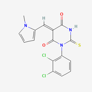 (5Z)-1-(2,3-dichlorophenyl)-5-[(1-methylpyrrol-2-yl)methylidene]-2-sulfanylidene-1,3-diazinane-4,6-dione