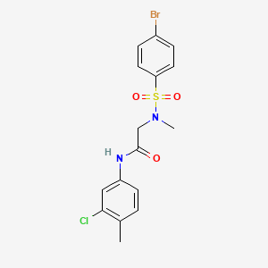 molecular formula C16H16BrClN2O3S B3663741 N~2~-[(4-bromophenyl)sulfonyl]-N~1~-(3-chloro-4-methylphenyl)-N~2~-methylglycinamide 