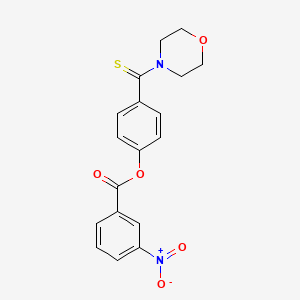 molecular formula C18H16N2O5S B3663749 4-(4-morpholinylcarbonothioyl)phenyl 3-nitrobenzoate 