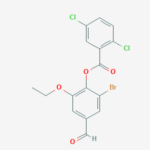 molecular formula C16H11BrCl2O4 B3663760 (2-Bromo-6-ethoxy-4-formylphenyl) 2,5-dichlorobenzoate 