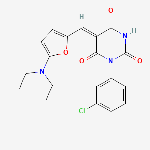 1-(3-chloro-4-methylphenyl)-5-{[5-(diethylamino)-2-furyl]methylene}-2,4,6(1H,3H,5H)-pyrimidinetrione